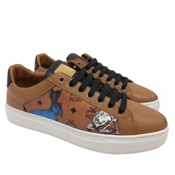 ❌SOLD❌ MCM Limited Edition Logo Cognac Sneakers - Picture 3 of 12